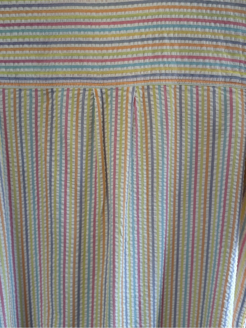 Roaman's Pastel candy Stripe Cotton Seersucker Button Down Shirt blouse 22W - Picture 10 of 11